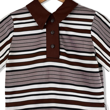 Vintage Short Sleeve Striped Dress