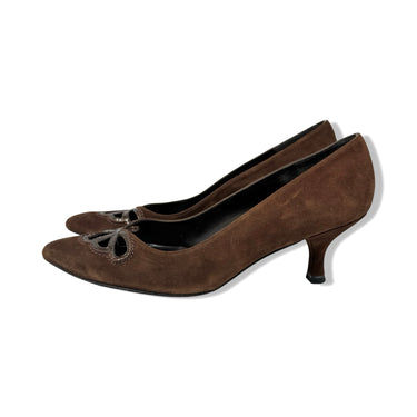 Stuart Weitzman Suede Kitten Heel Pump