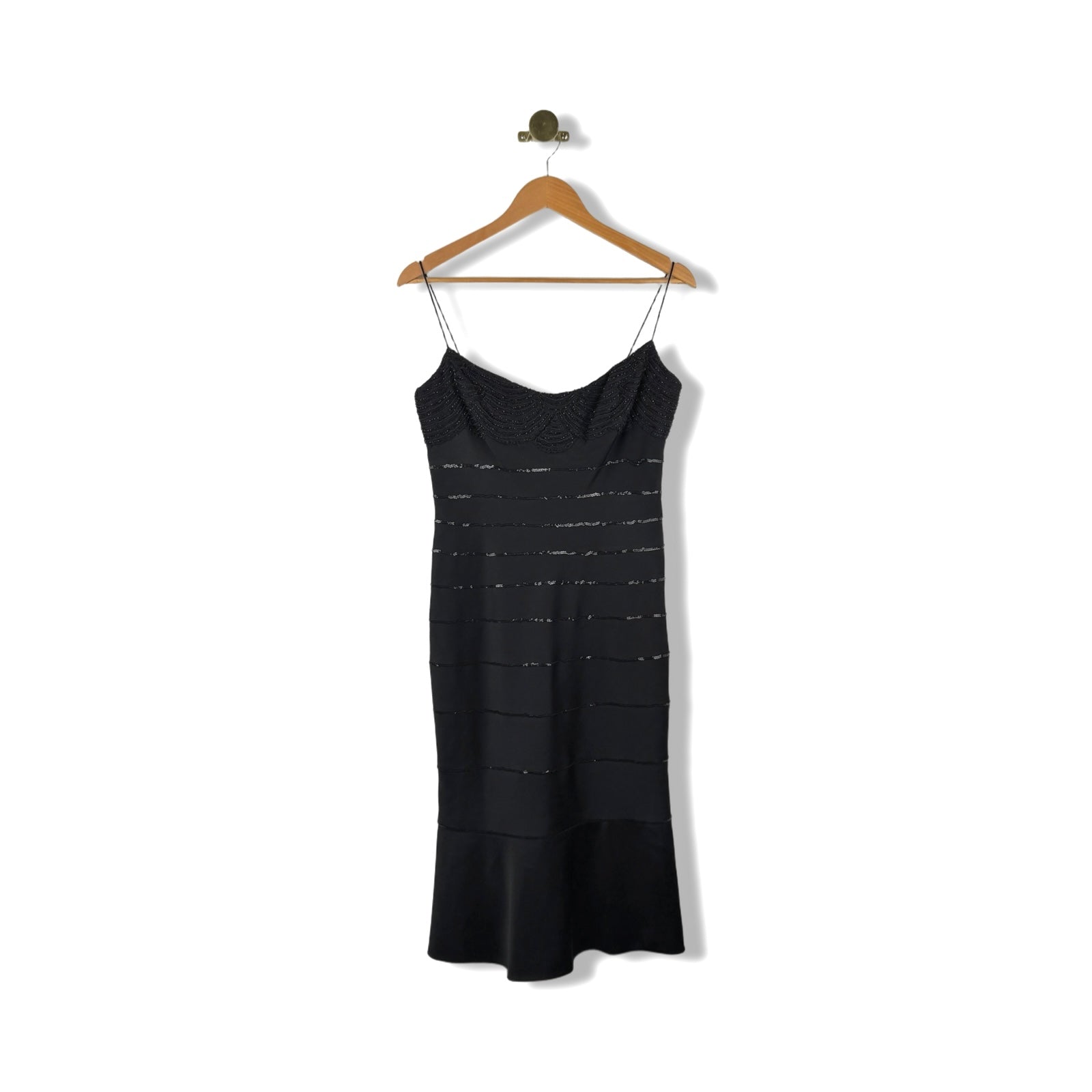 Carmen Marc Valvo Bead Midi Dress