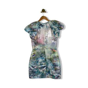 ML Monique Lhuillier Brocade Watercolor Dress