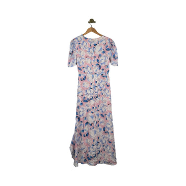 Shoshanna Floral Metallic Short Sleeve Maxi Dress