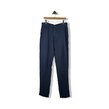 Billy Reid Garment Dyed Linen Flat Front Trousers