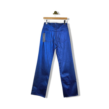 Veronica Beard Dylan Metallic Full Length Straight Leg Jeans