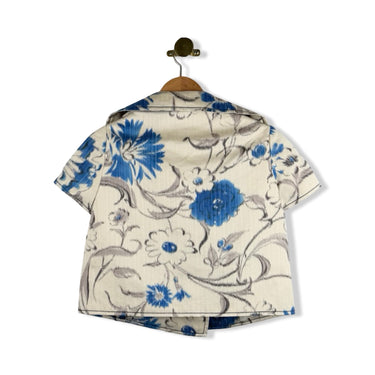 Oscar de la Renta Cropped Double-Breasted Floral Jacket