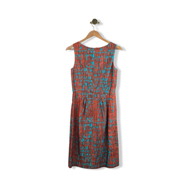 Oscar de la Renta Abstract Print Silk Sheath Dress
