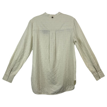Billy Reid Striped Grandad Collar Shirt
