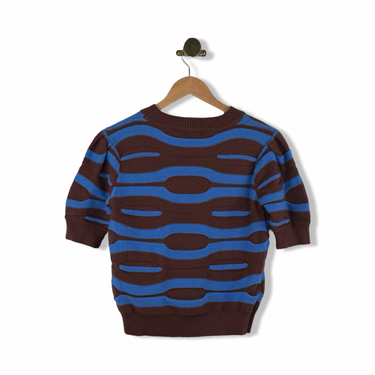 Area Stars Patterned Short Sleeve Knit Top