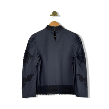 Area Stars Lace Trim Long Sleeve Top