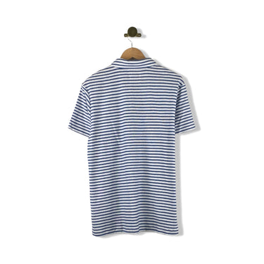 Billy Reid Stripe Hemp Cotton Polo