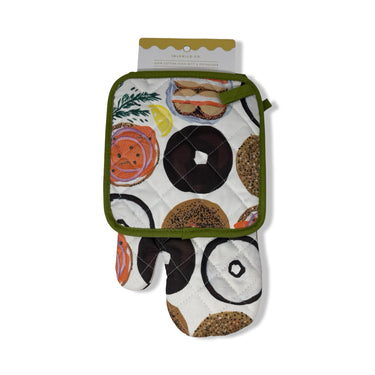 Idlewild Co. Bagel Cotton Oven Mitt +Pot Set