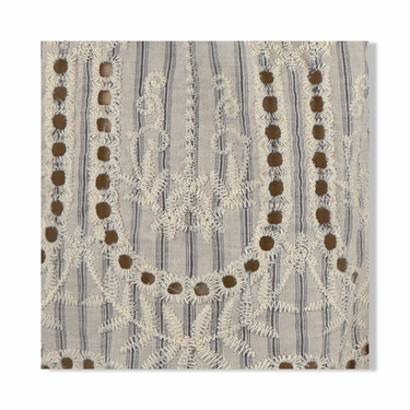Heartloom Off The Shoulder Embroidered Pinstripe Dress