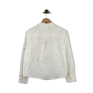 Sezane Embroidered Heart Tomboy Shirt