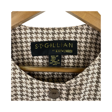 Vintage St Gillian Houndstooth Button Down Dress