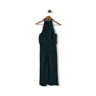 Shoshanna Beaded Neckline Velvet Dress