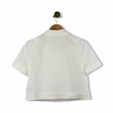 Theory Textured Short Sleeve Button Down Top