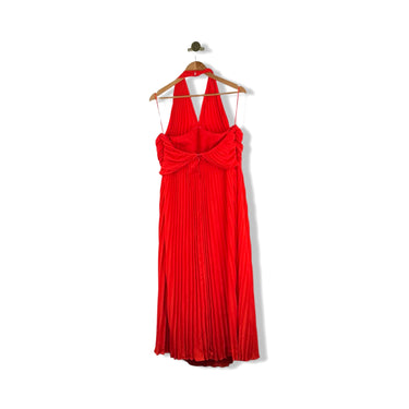 Reiss Roya-Halter Neck Pleat Dress