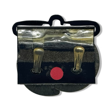 Vintage R.J. Graziano Crescent Stone Stud Clip On Earring