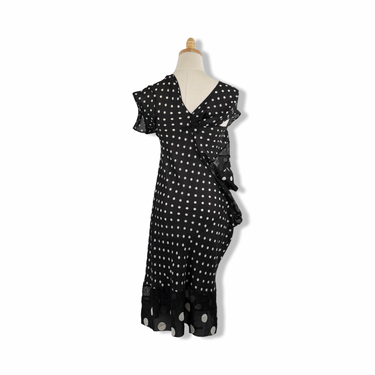 Junya Watanabe Comme des Garcons Chiffon and Lace Polka Dot Dress