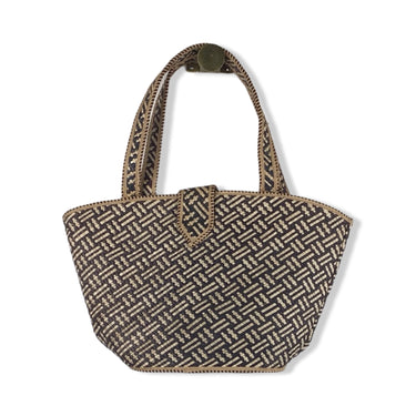Patterned Straw Shoulder Bag