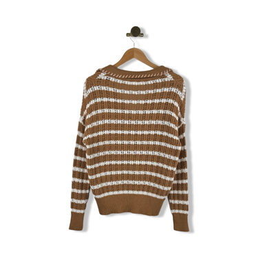 Heartloom Striped Embroidered Collar Sweater