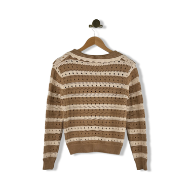 Heartloom Striped V Neck Knit Sweater