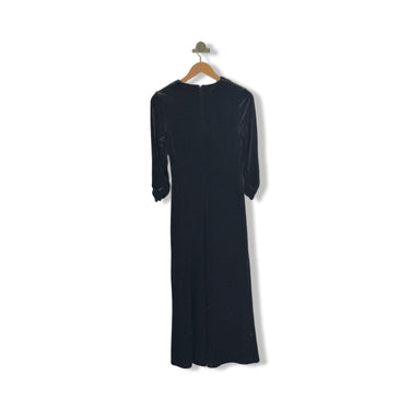 Shoshanna Asymmetric Neckline Rhinestone Velvet Dress