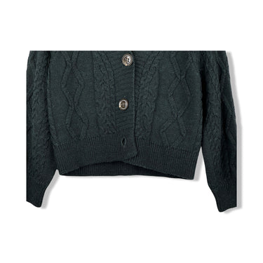 Area Stars Button Up Knit Cropped Sweater