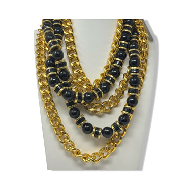 Vintage R.J. Graziano Layered Chain and Bead Necklace