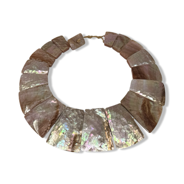 Vintage R.J. Graziano Iridescent Shell Statement Necklace