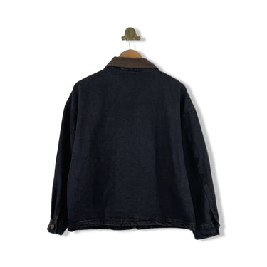 Buttermelon Zip-front Contrast-Collared Denim Jacket