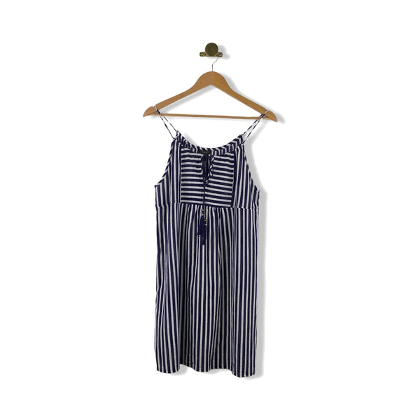 j crew blue and white striped dress Long-sleeve Button-up Shirt-dress In Cotton Poplin For Women Jcrew Stripe Ruffle Cotton Maxi