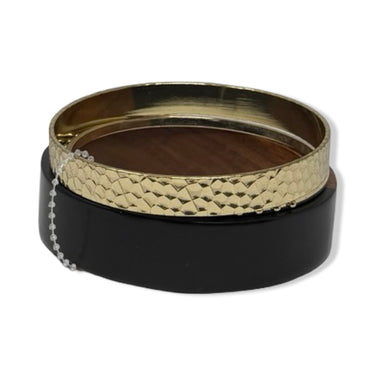 Vintage R.J. Graziano Wooden Metal Bangle Set