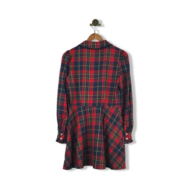Draper James Plaid Faux Pearl Button Dress