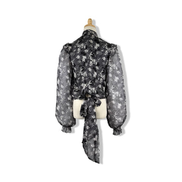 Area Stars Patterned Self Tie Hem Top