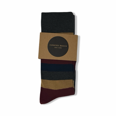 Curated Basics October Striped Socks