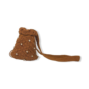 Suryo Pearl Applique Crossbody Bag