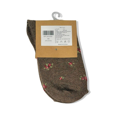 Heathered Winter Floral Sock