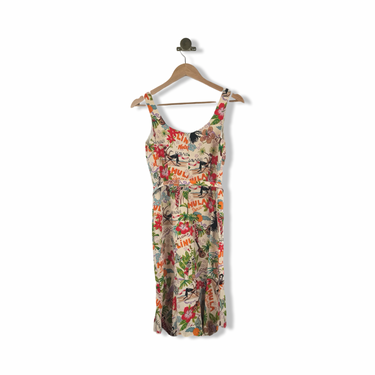 Vintage David Meister Hula Print Dress