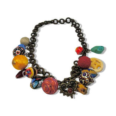 Vintage R.J. Graziano Rope Link Chain Charm Necklace
