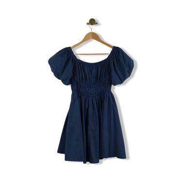 Aqua Puff Sleeve Dress