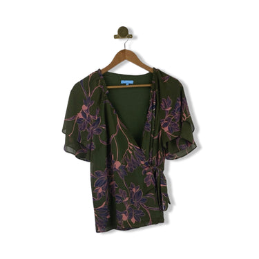 Draper James Magnolia Print Wrap Top