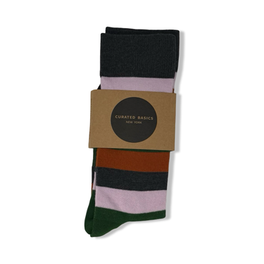 Curated Basics September Striped Socks