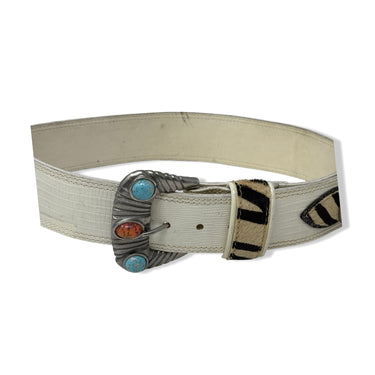 Vintage R.J. Graziano Textured Stone Buckle Belt