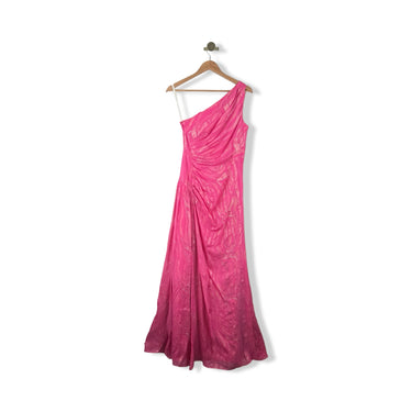 Shoshanna Asymmetric Metallic Maxi Dress