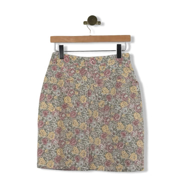 Vintage Floral Denim Skirt