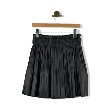 Avec Les Filles Faux-Ever Leather Pleated Mini Skirt