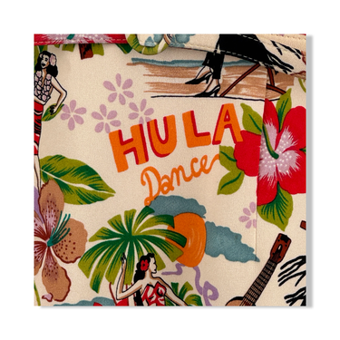 Vintage David Meister Hula Print Dress