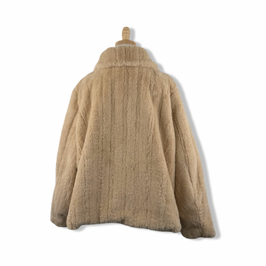BLANKNYC Contrast Button Double Breasted Faux Fur Coat