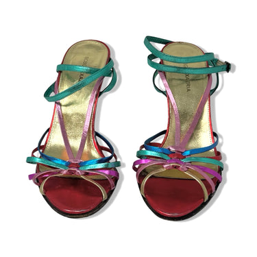 BCBGMAXAZRIA Metallic Strap Heels