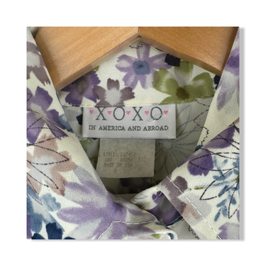 Vintage XOXO Floral Button Down Short Sleeve Top